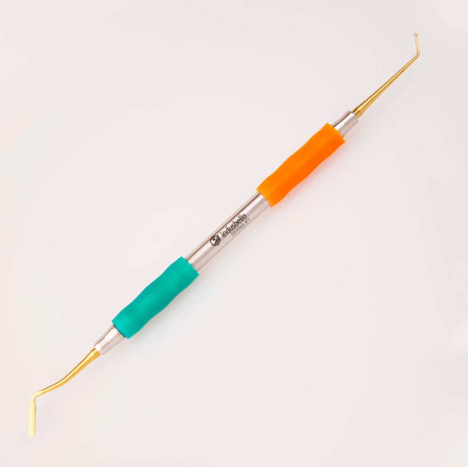 Espátula Composite Titanio - Mango Anatómico - Espátula lado y frente - Medisporex