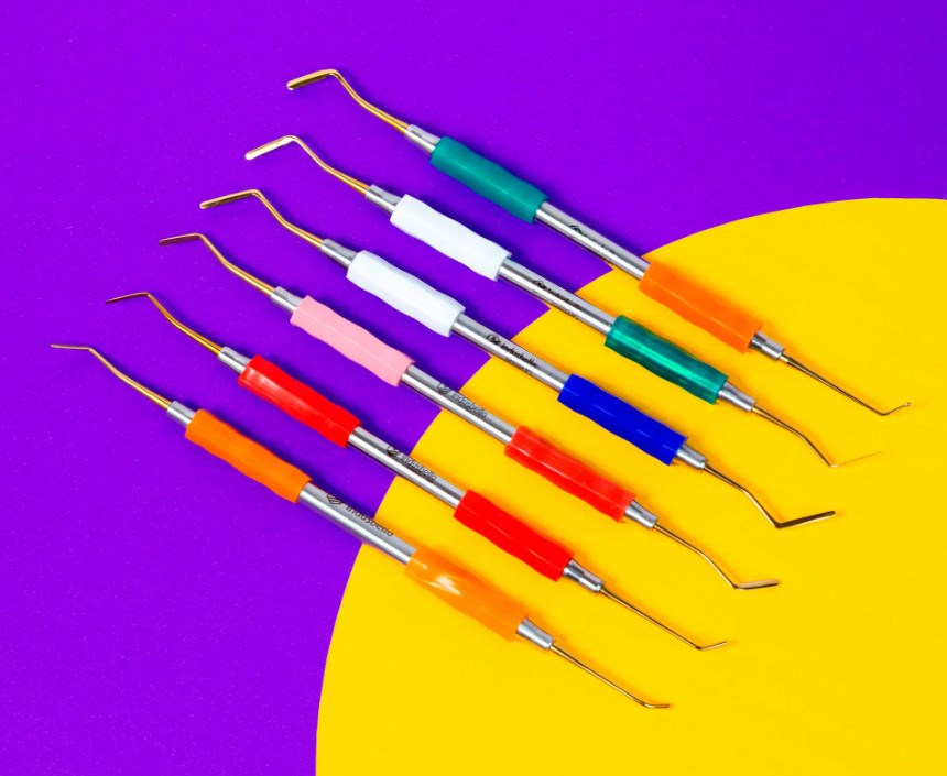 Espátula Composite Titanio - Mango Anatómico siliconado - Indusbello