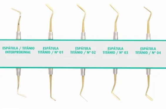Espátula Composite Titanio - Mango Anatómico siliconado - Indusbello