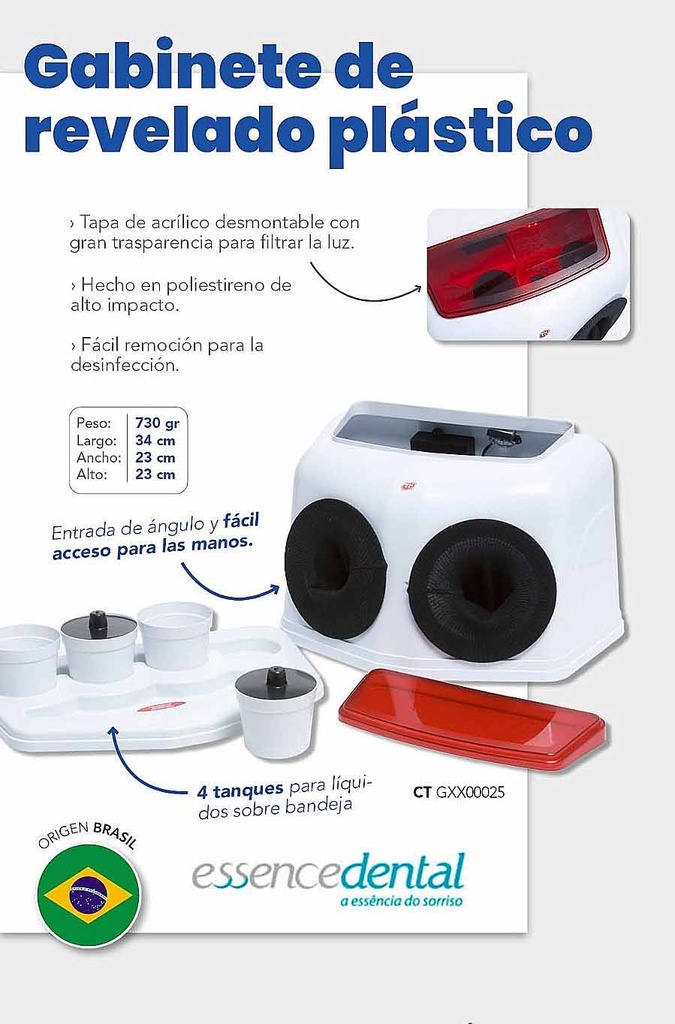 Gabinete de Revelado - Manga cajon - Termoformado - PSAI - Essence Dental