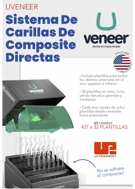 Sistema de plantillas p/ carillas de composite  UVKV3. KIT x 32 Moldes Uveneer - ULTRADENT