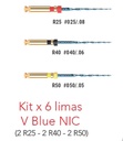 Kit 6 limas  Reciprocante V Blue 2 R25 - 2 R40 - 2 R50 - 21 y 25 mm  - NIC