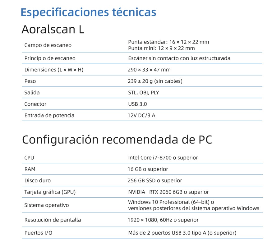 Escaner / Scanner intraoral Aoralscan L-Shining 3D