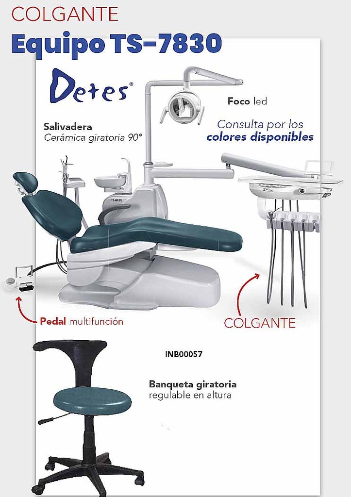 Sillon equipo Dental TS-7830 - Colgante - Detes