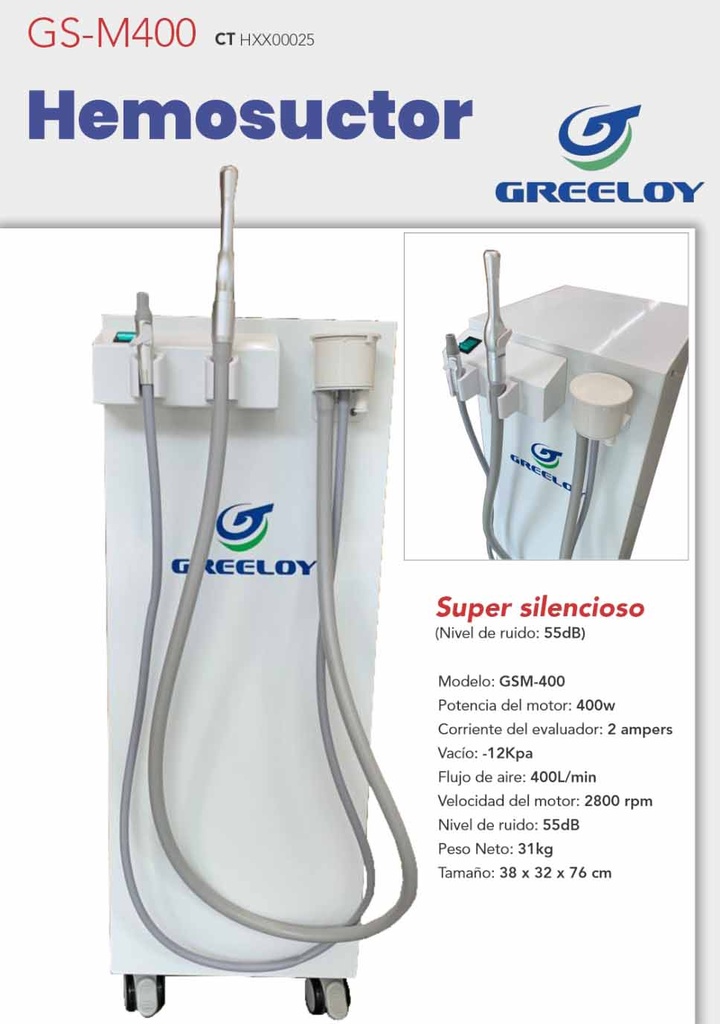 Hemosuctor  Super silencioso GSM-400 - GREELOY