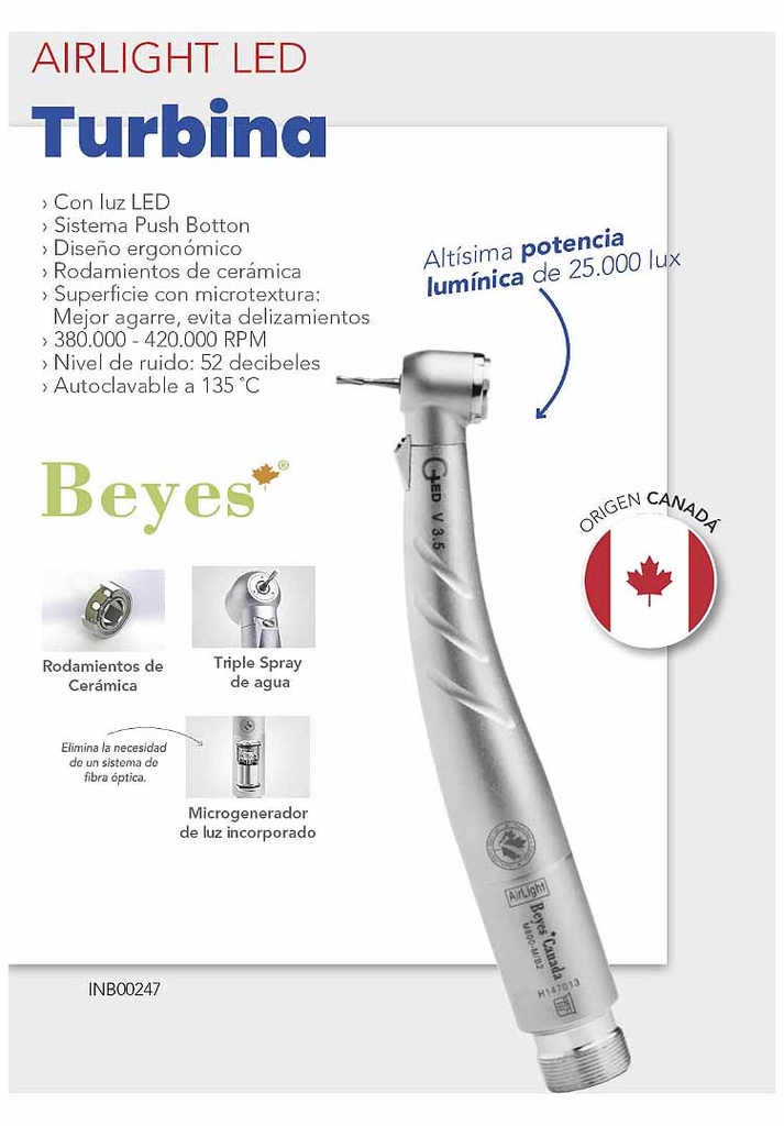 Turbina 2300PL-B2  (TPL3-W-B2) 3Spray - Push button Con led - TEALTH