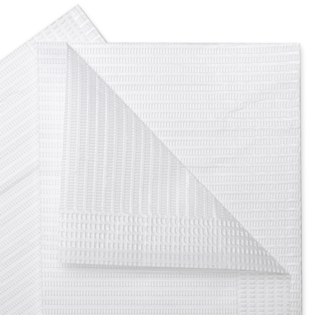 Baberos descartables  Premium BLANCOS,  doble capa, bolsa x 50u - Evoden