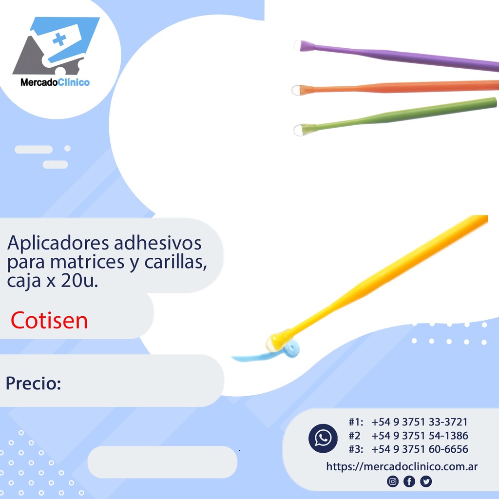 Aplicadores adhesivos p/ matrices y carillas 20un - Cotisen