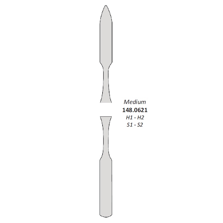 Espátula p/ cemento doble médium mango anatomico - Medisporex