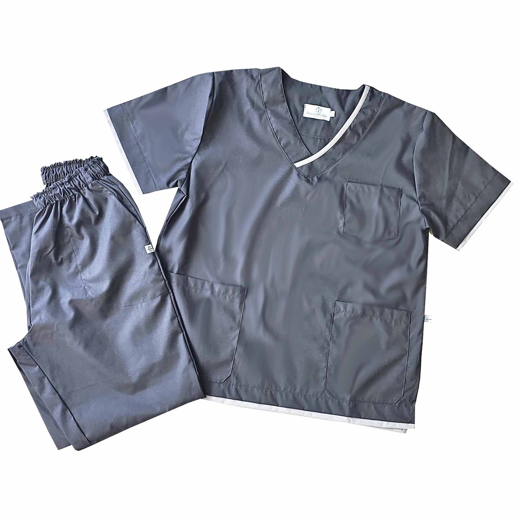 Ambo Greg - Pantalón y chaquetilla -Negro y Gris- Masculino - Angustifolia