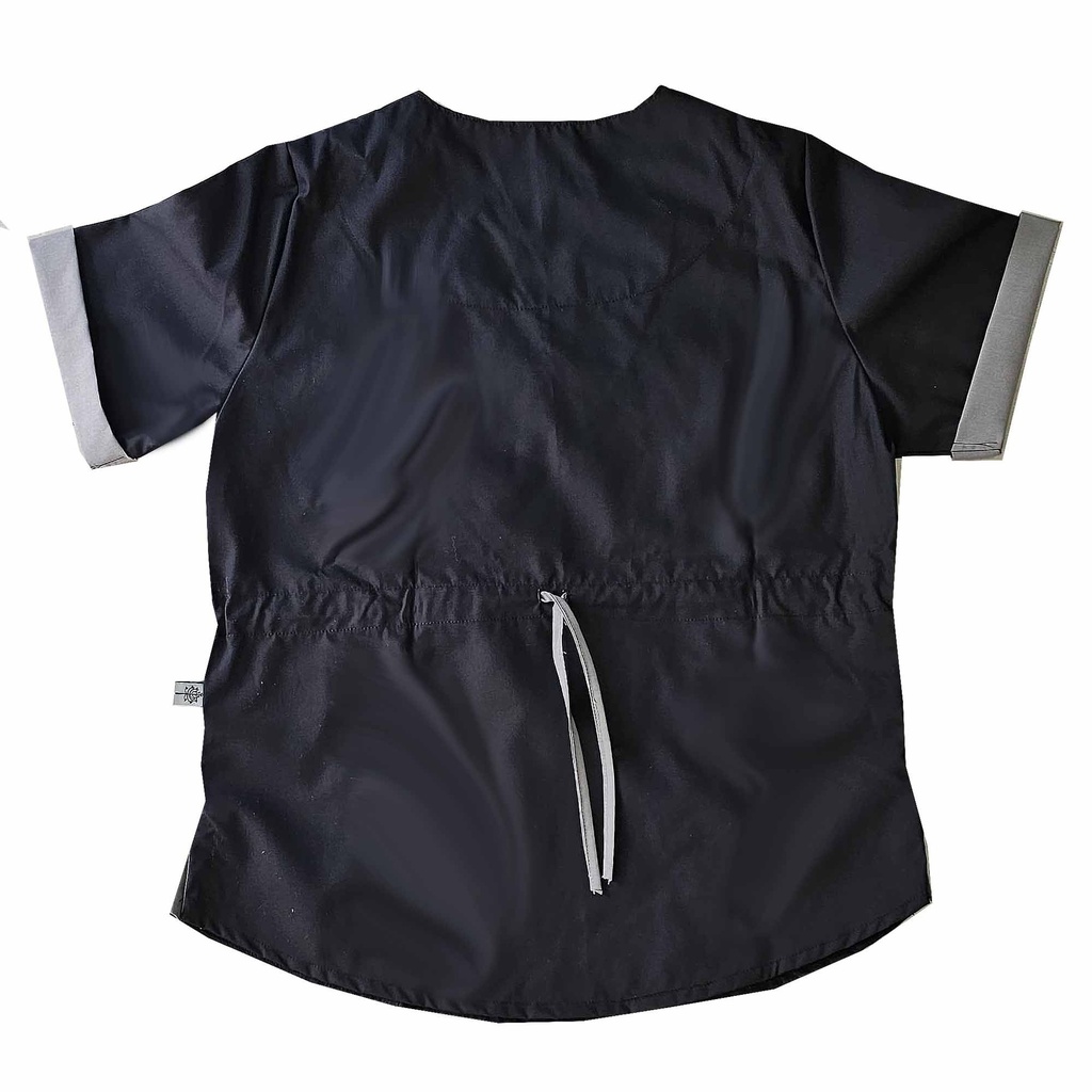 Ambo Mai - Pantalón y chaquetilla - Negro con detalles en gris - Femenino - Angustifolia