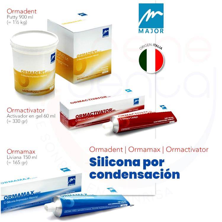 Silicona  condensacion OrmaKIT  M1000 (putty+light+catalizador) - Major