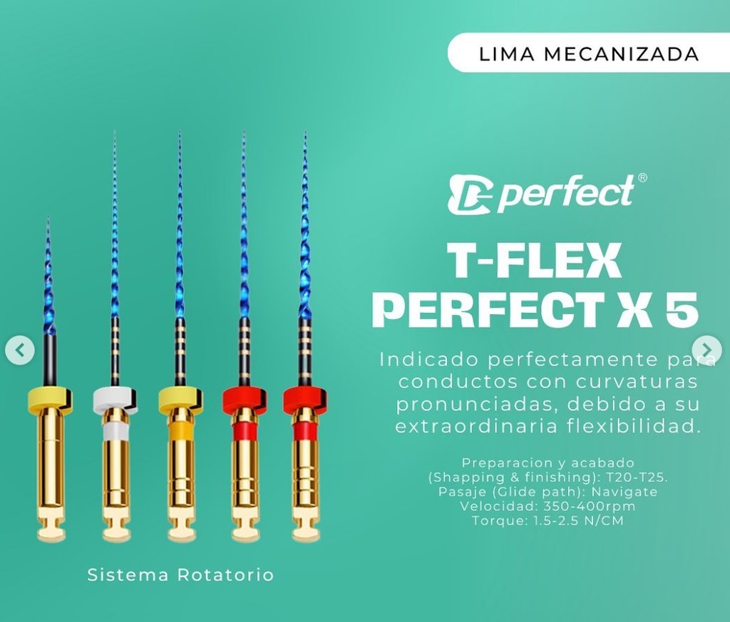 Limas mecanizada  flexible TG6 x 6 limas de 25mm - Perfect