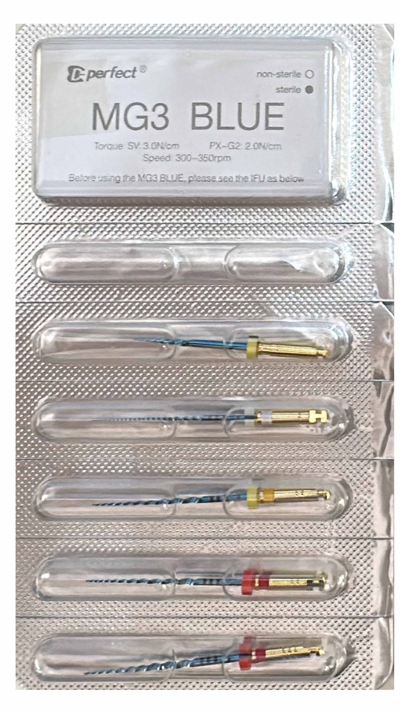 Limas mecanizada  MG3 II Blue x 5 de 25mm - Perfect