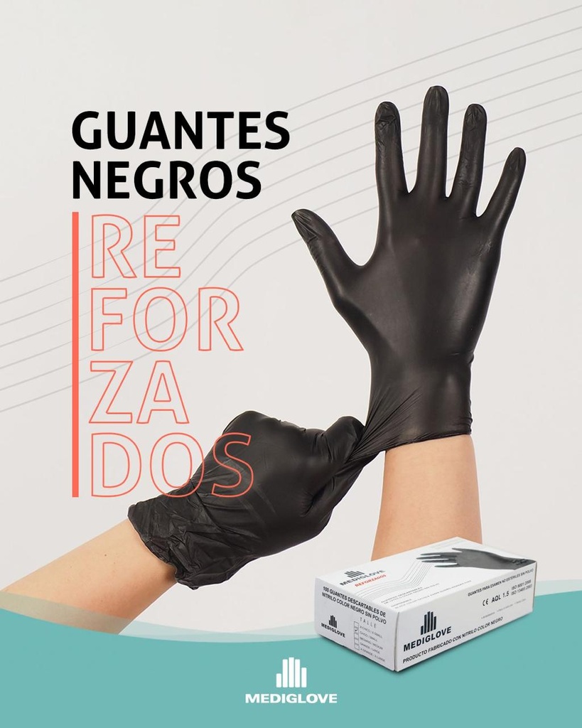 Guantes NITRILO - Cajita X 100 Un - Mediglove