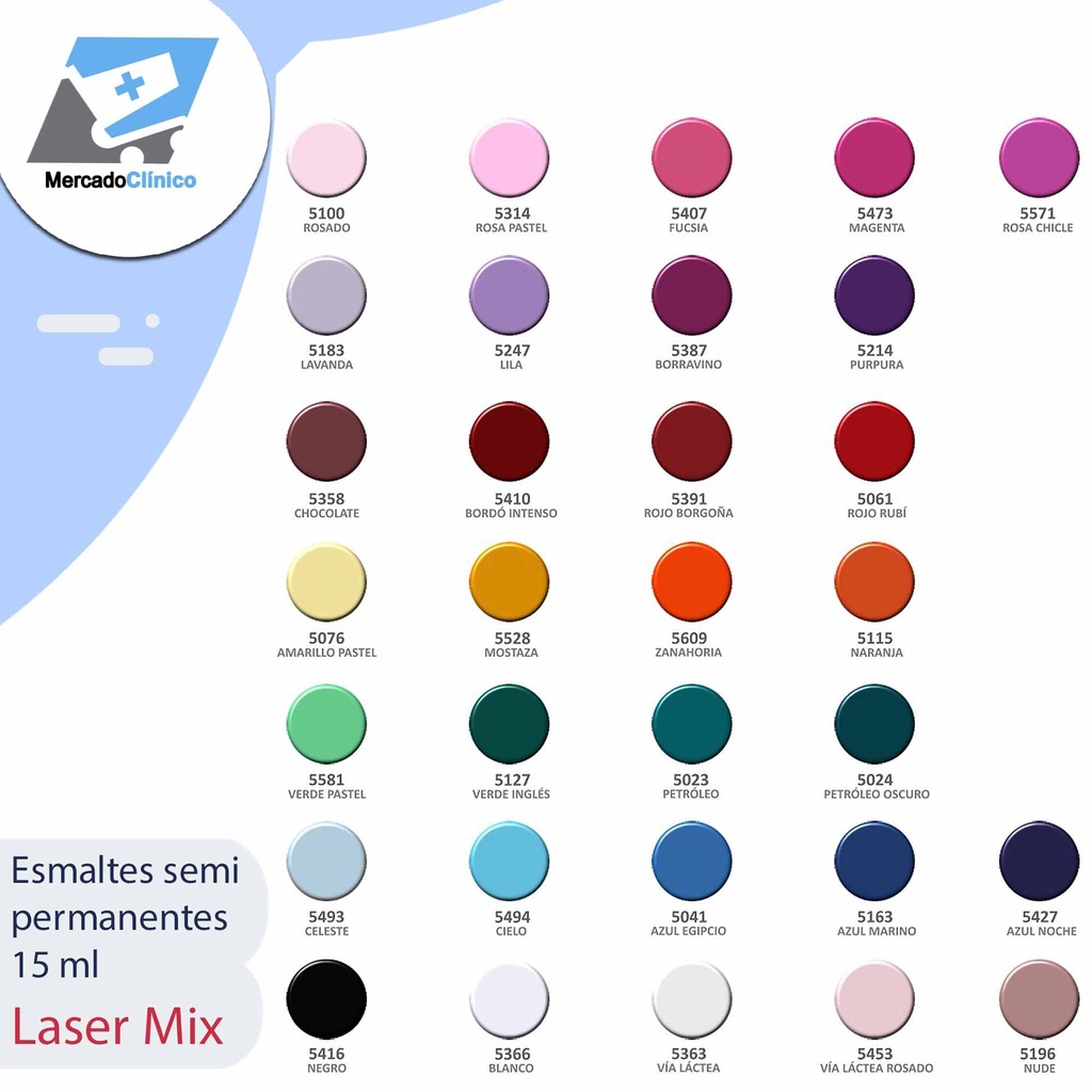 Esmaltes semipermanentes - 15ml  - LASER MIX