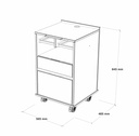 Mueble Rodante Assis con 1 puerta Ecco Melamina Laca - Forms