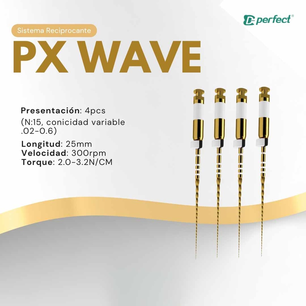 Limas mecanizada  PX WAVE x 4  de 25mm - Perfect