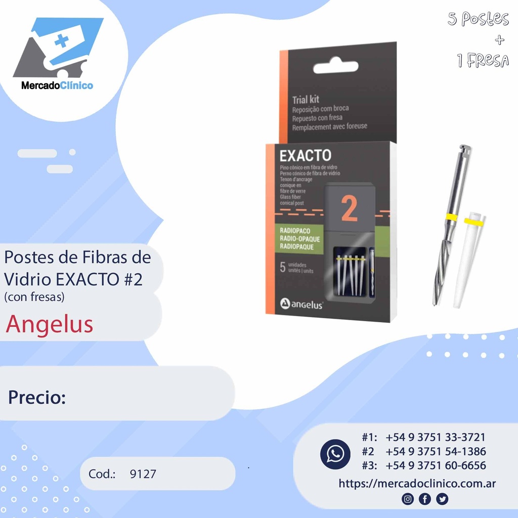 Postes de fibra de vidrio  con fresa - EXACTO - Angelus