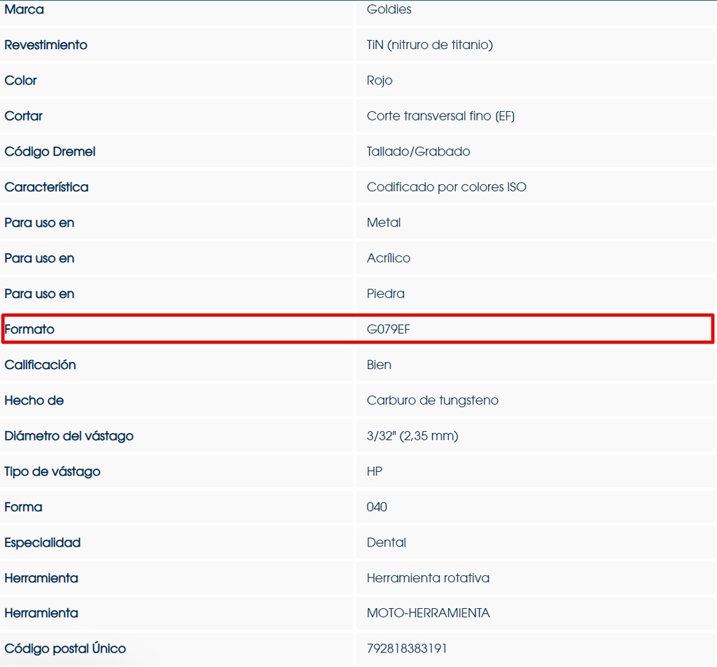 Fresones Euro Carbide Goldies -HP  Regular Cros Cut : (E) - Dedeco