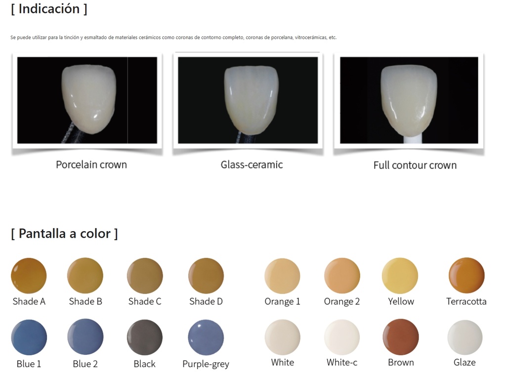 Kit cerámicas Stain / glaze All porcelain  Aesthetic of choise - Aidite