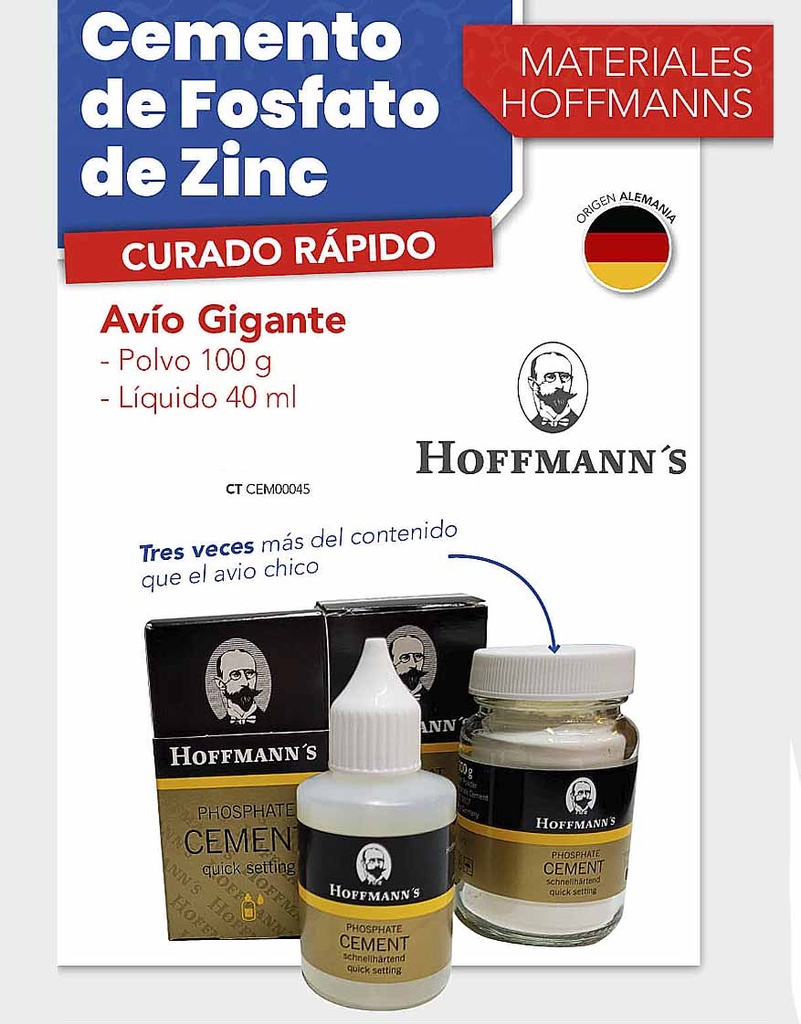 Cemento de Fosfato  de Zinc, Avío - Hoffmann’s