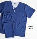 Ambo Milo Azul con  detalle Celeste Pantalon y Chaquetilla  Masculino -Inprof