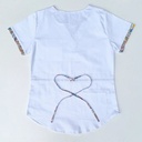 Ambo Selena Expandex Blanco con detalles  en  estampado - Pantalon y Chaquetilla  Femenino - Inprof