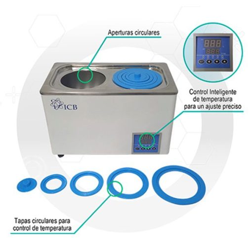 Baño termostático de 6 litros.  Modelo SY-1L2H - Biosmartest