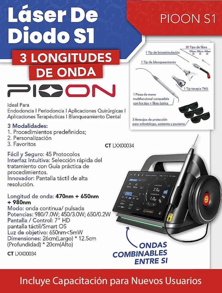 Láser de diodo H1 980nm - Táctil - Pioon (copia)