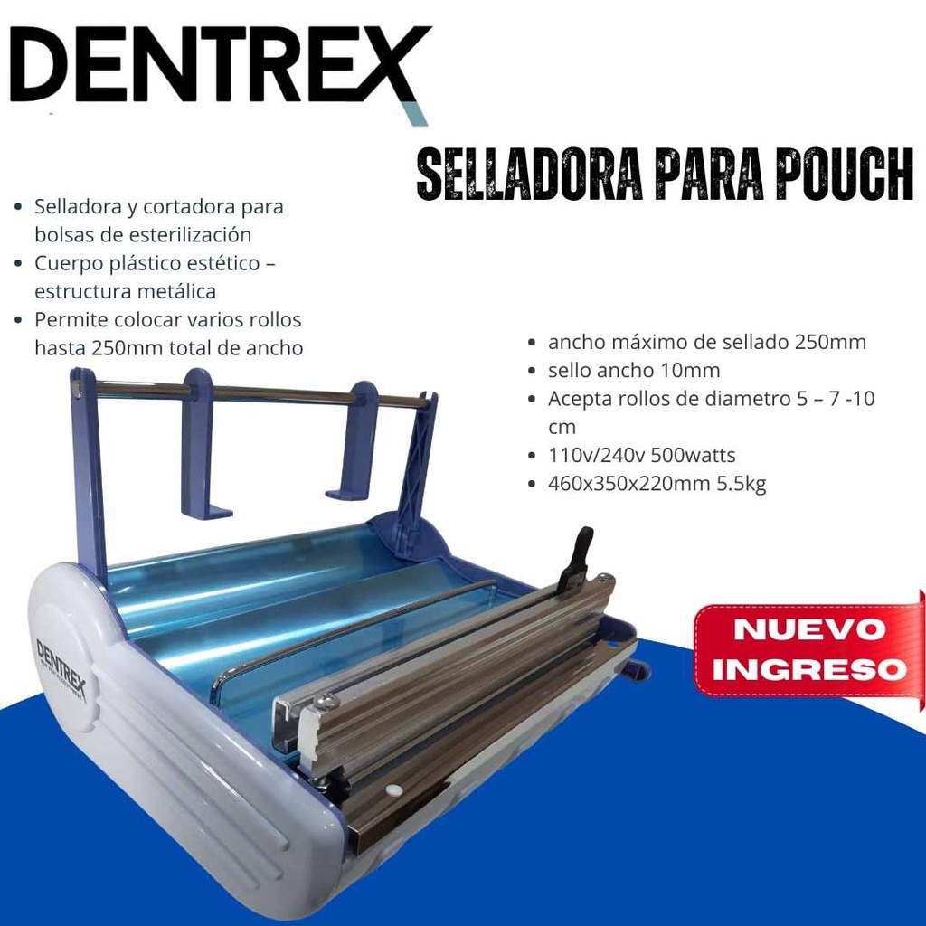 Selladora bolsas  p/ rollo pouch - Dentrex