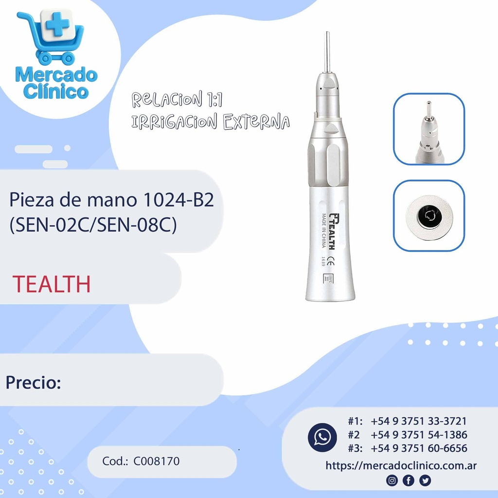 Pieza de mano 1024-B2 (SEN-02C/SEN-08C) - Tealth
