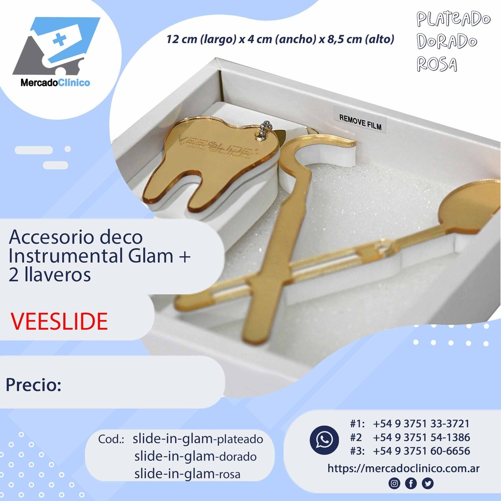 Accesorio deco Instrumental Glam + 2 llaveros - VEESLIDE