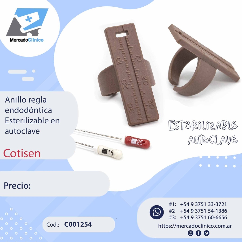 Anillo regla endodóntica - esterilizable en 
autoclave - Cotisen