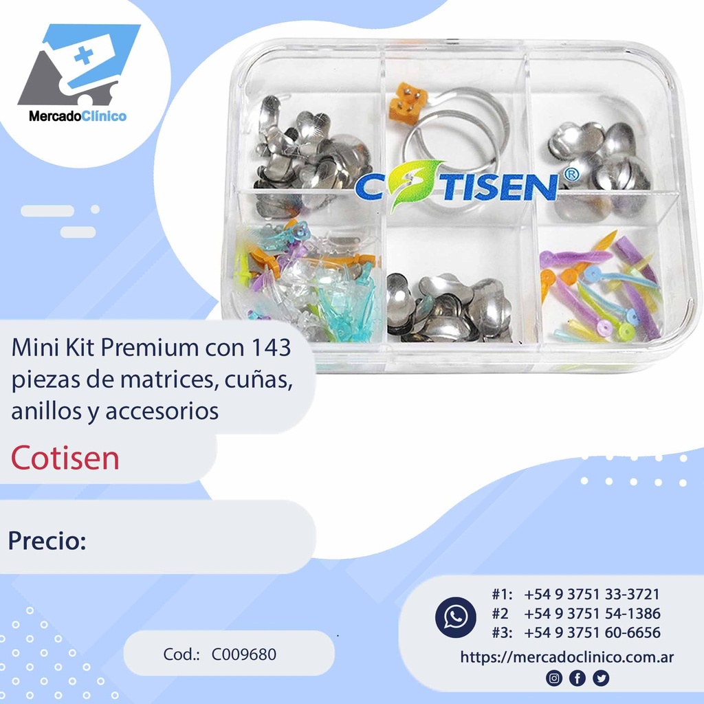 Mini Kit Premium con 143 piezas de matrices, cuñas, anillos y accesorios - Cotisen