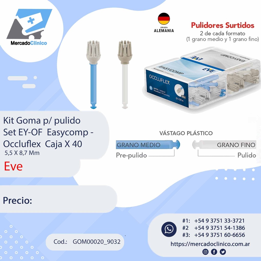 Kit goma para pulido - Set EY-OF - Occuflex - 40 unidades - Eve