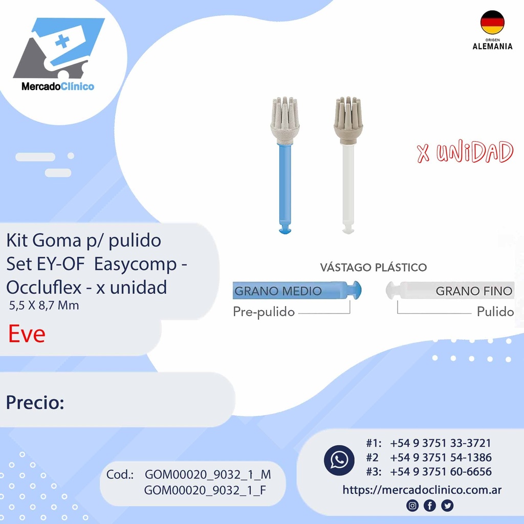 Gomas para pulido - Set EY-OFF - Occuflex - x unidad - Eve
