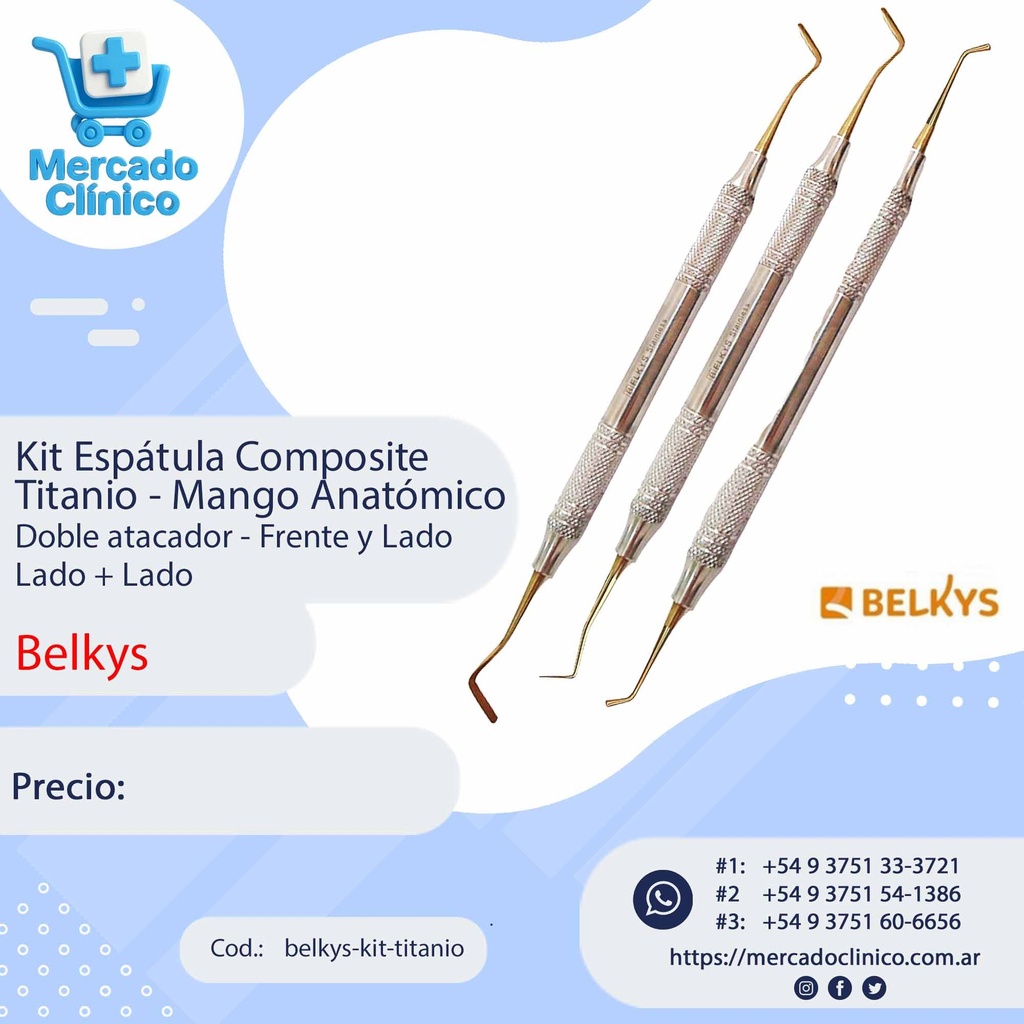 Kit de Espátulas Composite Titanio - Belkys