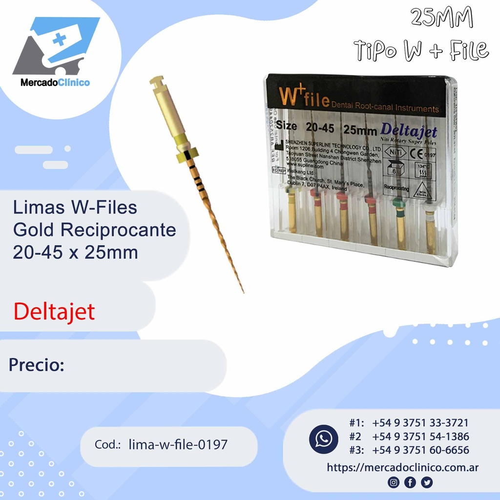 Limas reciprocante W-File  #20-45 - 25mm - Deltajet