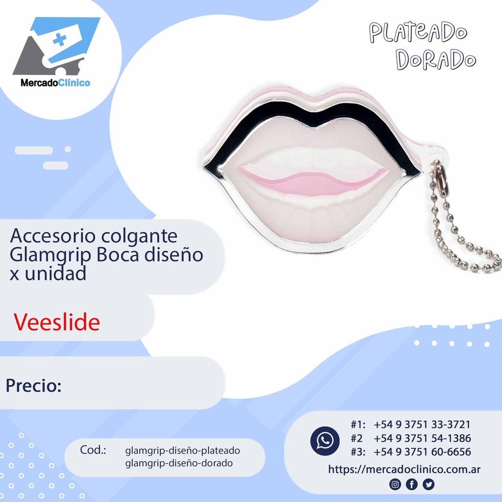 Accesorio colgante / llavero Glamgrip Boca diseño - VEESLIDE
