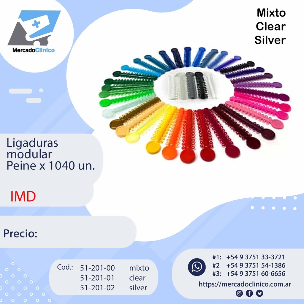 Elastic Modular Gomitas - tipo peine - Pack x 1040 unidades - IMD