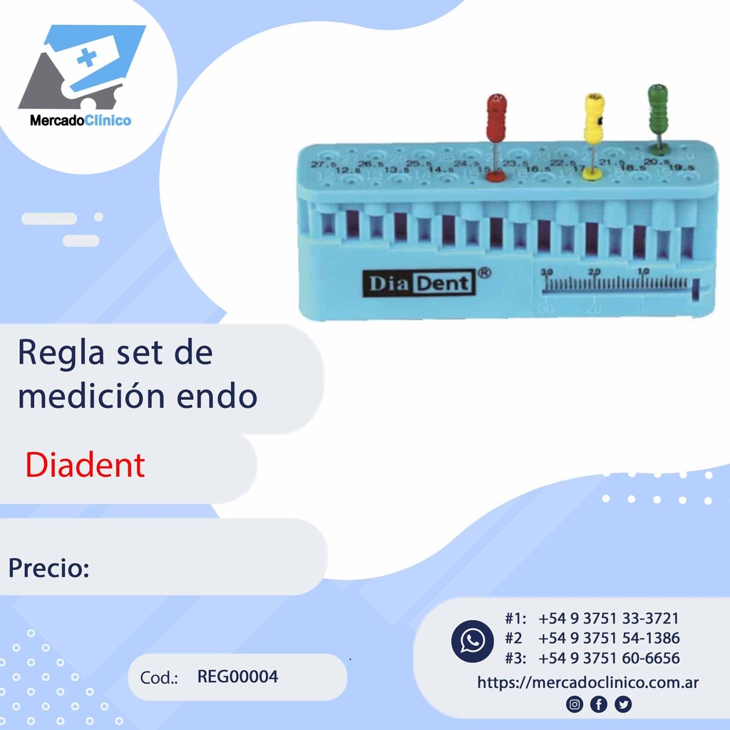 Regla endodóntica, SET DE MEDICION - Diadent
