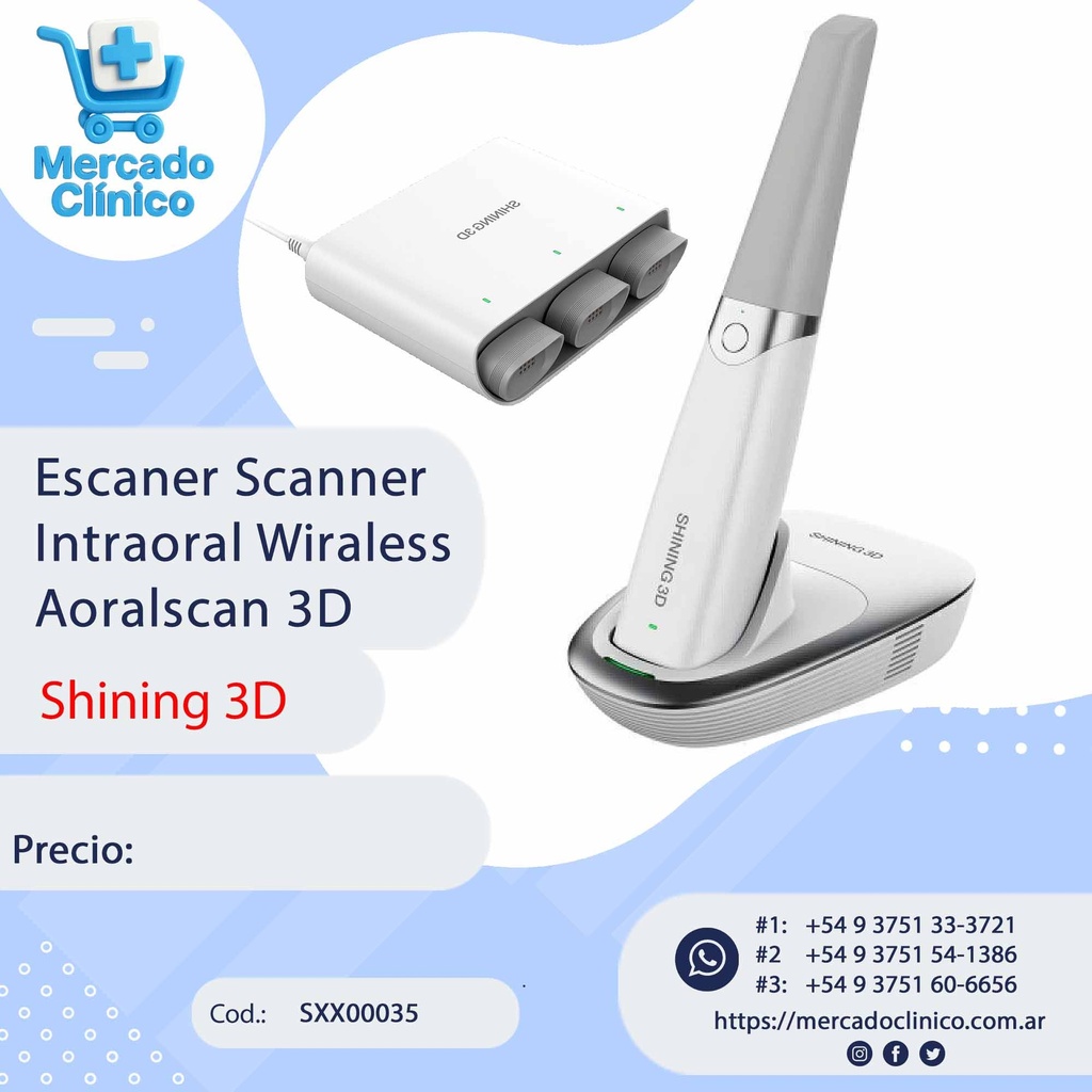 Escaner Scanner Aoralscan 3 - Intraoral- Inalámbrico - Shining 3D