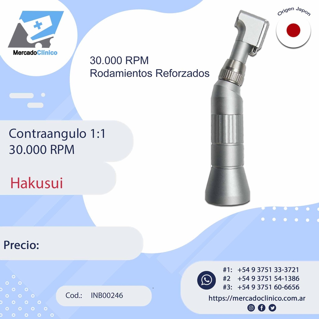 Contra angulo 1:1 30.000 RPM - Hakusui