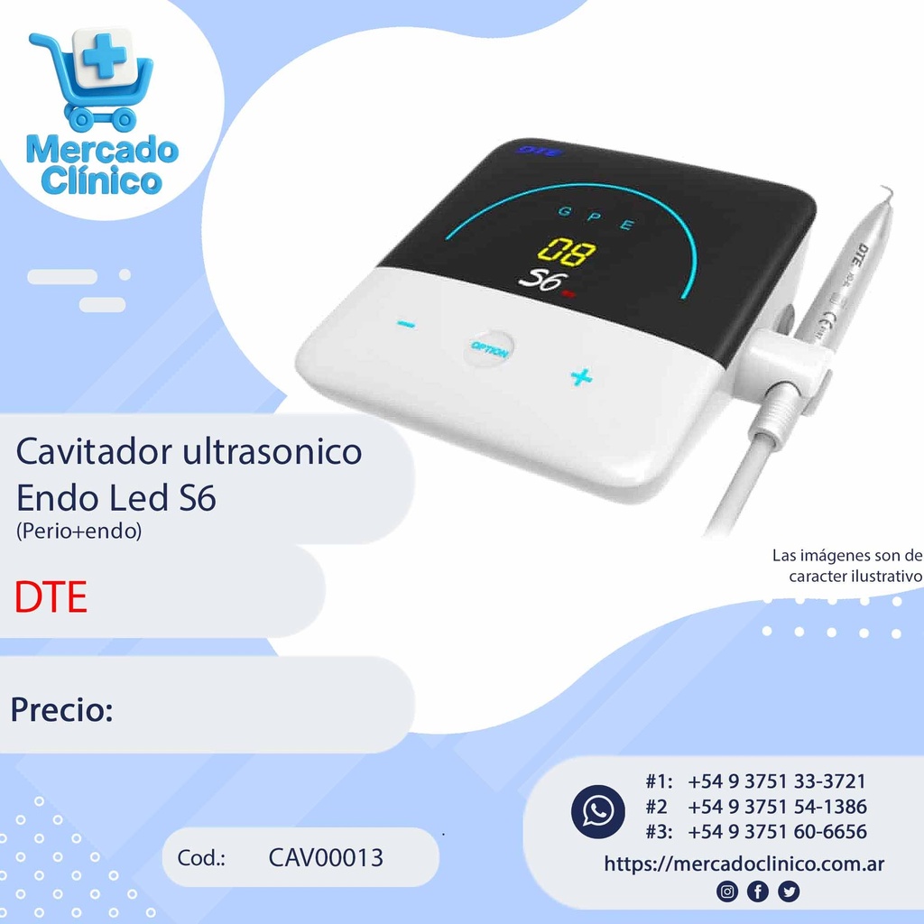 Cavitador ultrasónico Endo Led S6 (Perio+endo) - ultrasonido - DTE