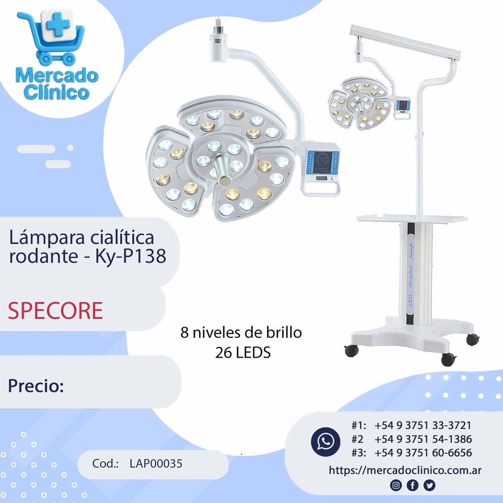Foco / Lámpara cialítica rodante - Ky-P138 - Specore