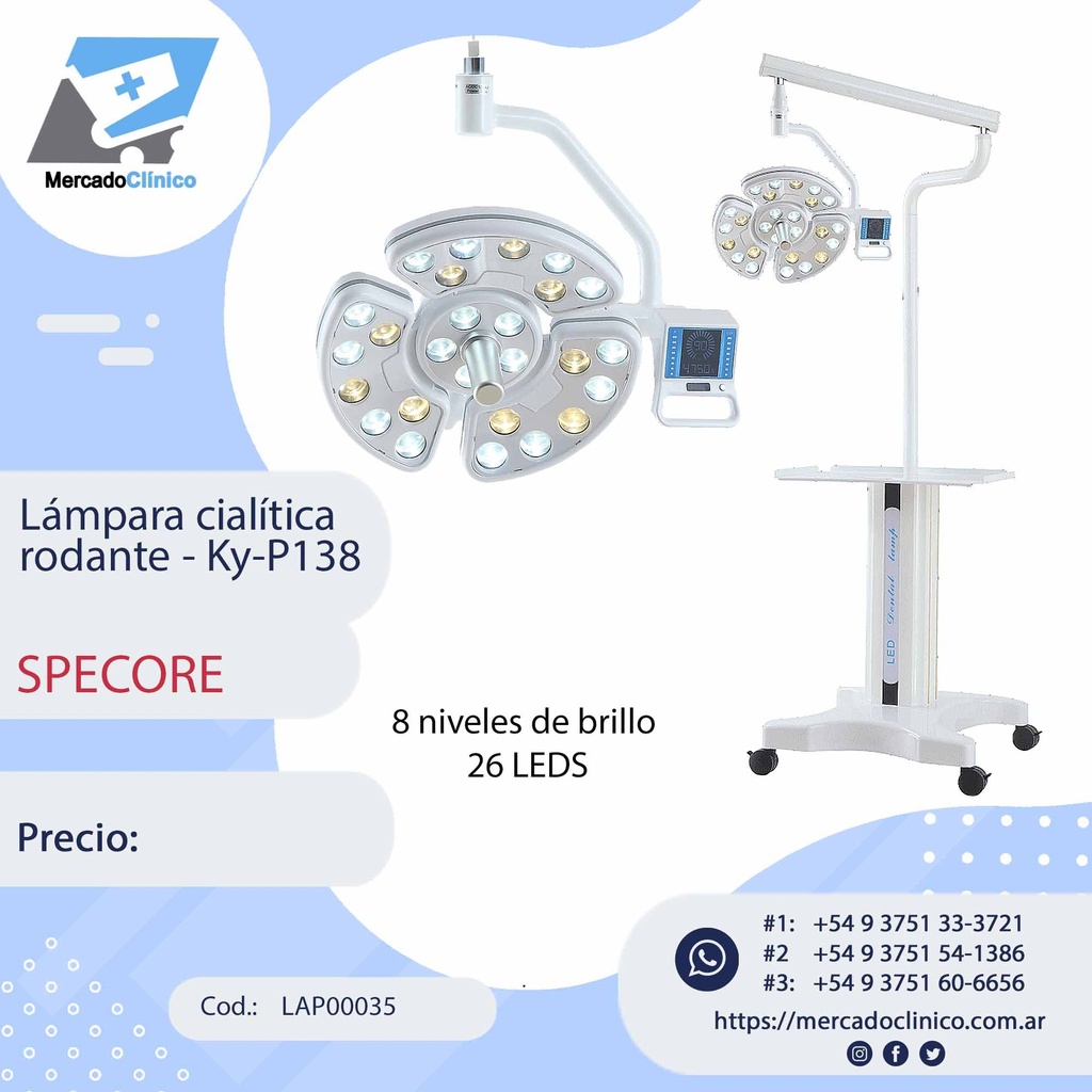 Foco / Lámpara cialítica rodante - Ky-P138 - Specore