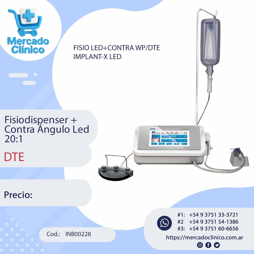 MOTOR - Fisiodispenser +  Contra Ángulo 20:1  Luz LED - DTE