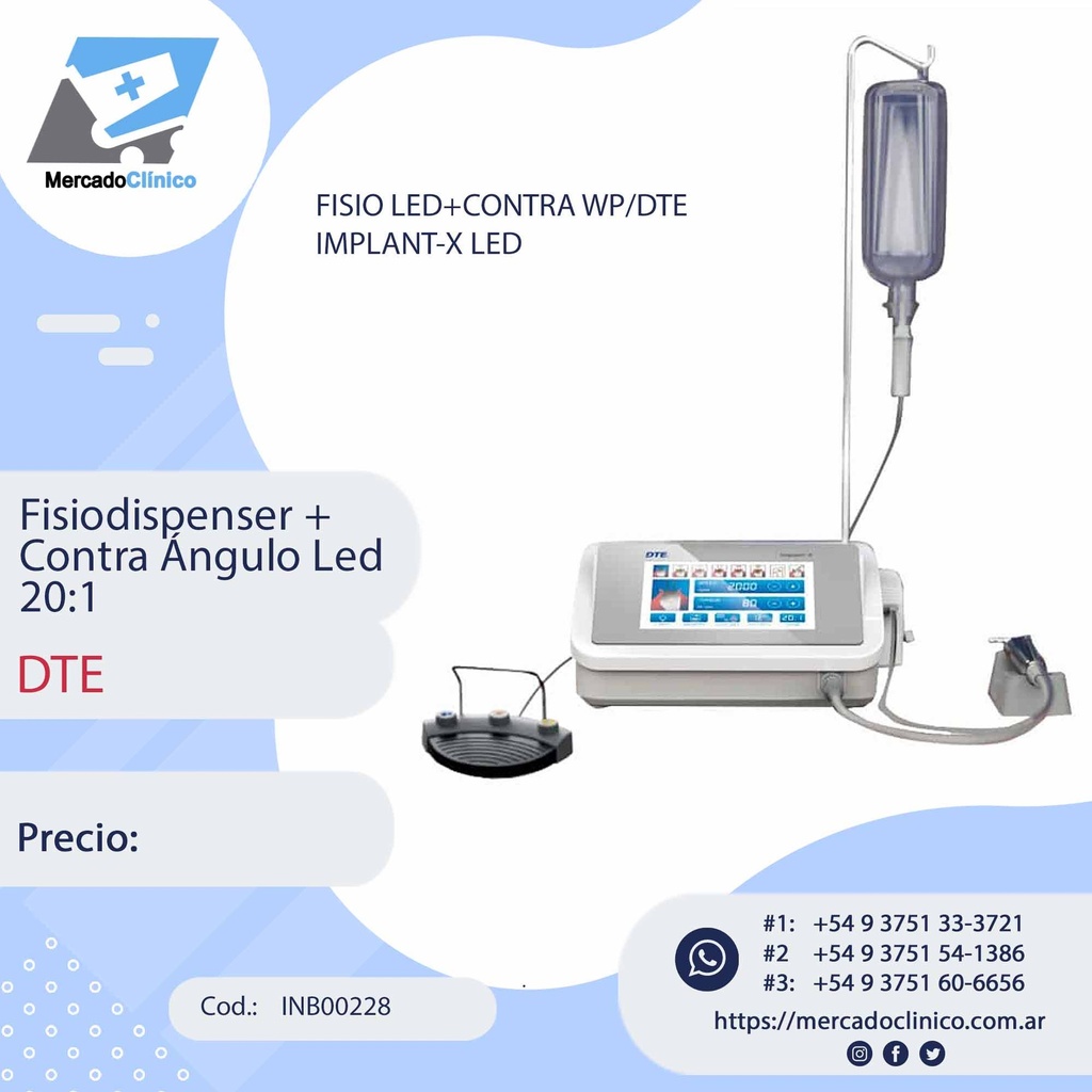 MOTOR - Fisiodispenser +  Contra Ángulo 20:1  Luz LED - DTE