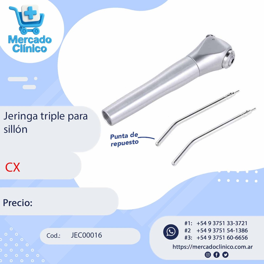 Jeringa triple para sillón - CX